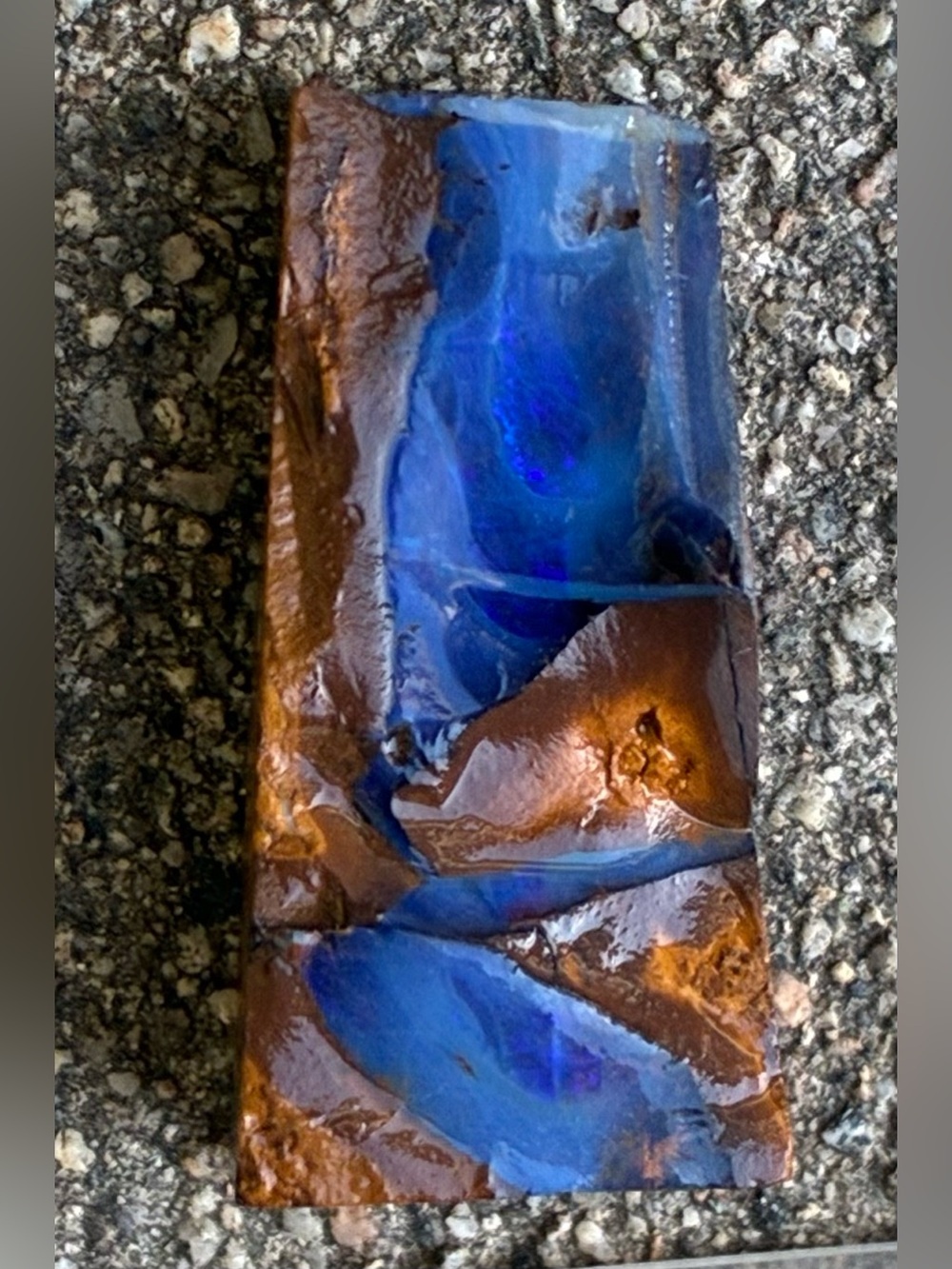 Beautiful 46ct Australian Boulder Opal Rough Loose Purple Blue Specimen